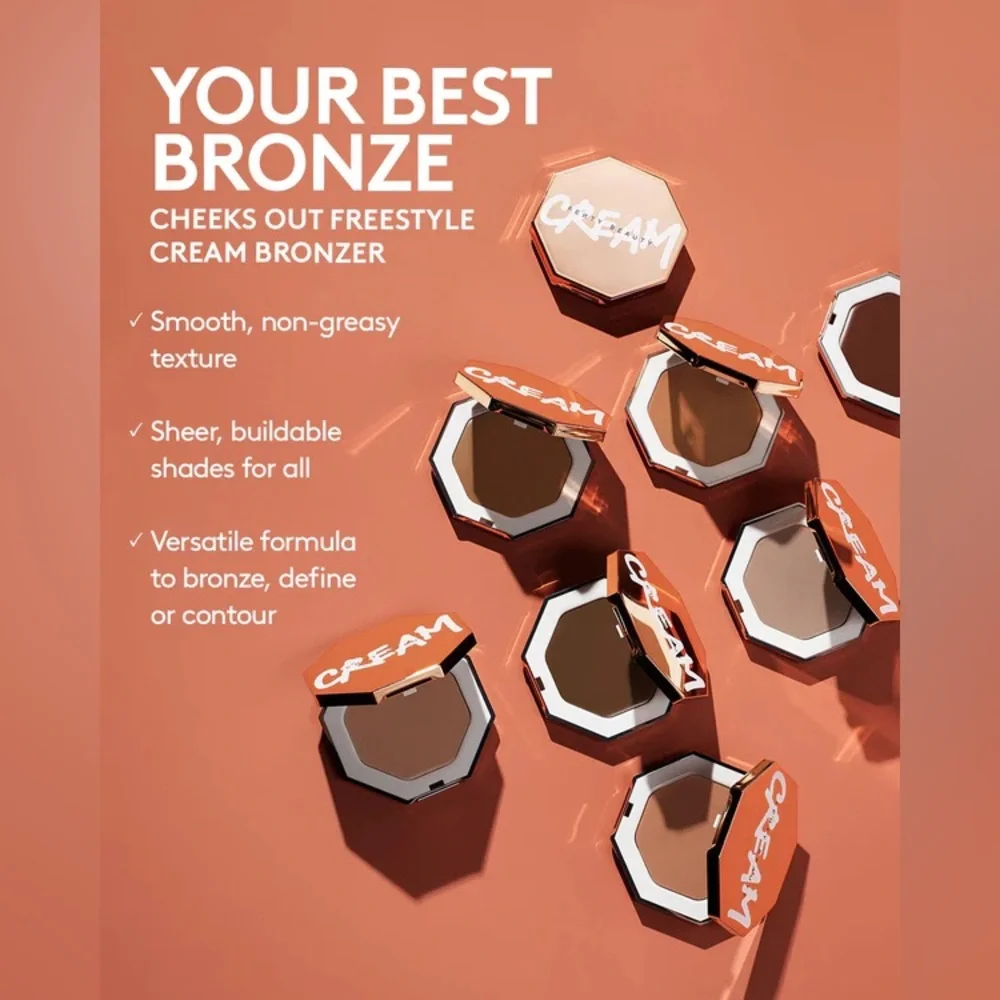 BNIB Fenty Beauty Cheeks Out Freestyle Cream Bronzer - Amber - Picture 3 of 4